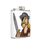 Kleurrijke Cartoon Pirate met zwaard Heupfles (Rechts)