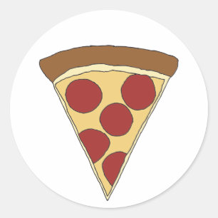 Kleurrijke Cartoon Pizza Tekening Pizza SlicesClip Ronde Sticker