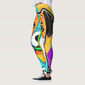 Kleurrijke Cartoon Puppy Art Print Leggings (Links)