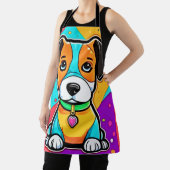 Kleurrijke Cartoon Puppy Art Print Schort (Insitu)