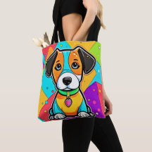 Kleurrijke Cartoon Puppy Art Print