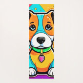 Kleurrijke Cartoon Puppy Art Print Yogamat (Achterkant)