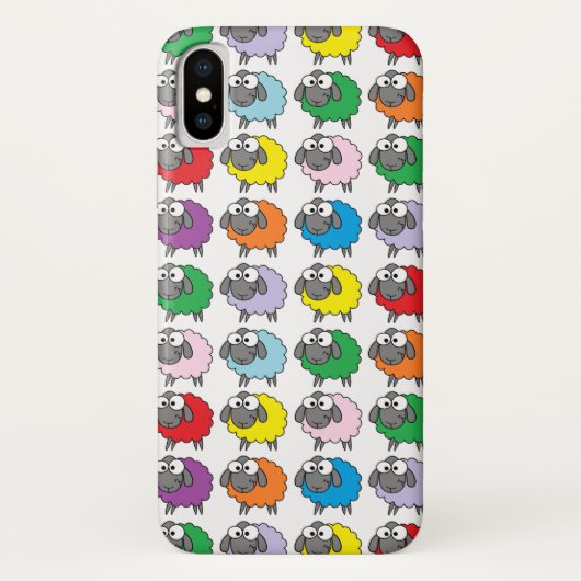 Kleurrijke Cartoon Regenboogschapen Case-Mate iPhone Case (Achterkant)