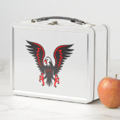 Kleurrijke cartoon rode en zwarte adelaar (In situ)