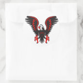 Kleurrijke cartoon rode en zwarte adelaar ronde sticker (Tas)