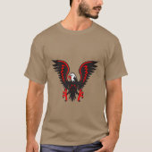 Kleurrijke cartoon rode en zwarte adelaar t-shirt (Voorkant)