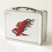 Kleurrijke cartoon rode en zwarte arend (Achterkant)