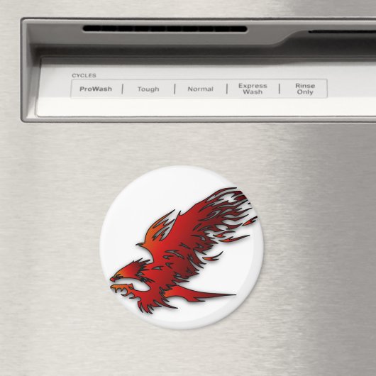 Kleurrijke cartoon rode en zwarte arend magneet (Insitu (Vaatwasser))