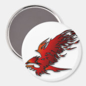 Kleurrijke cartoon rode en zwarte arend magneet (Voorkant / Achterkant)