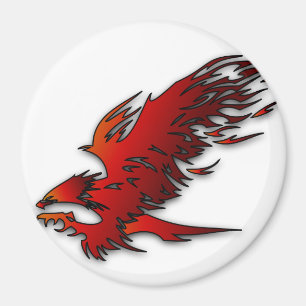 Kleurrijke cartoon rode en zwarte arend magneet