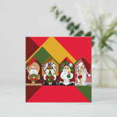 Kleurrijke Cartoon Santa Christmas Flat Kaart (Staand voorkant)