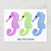 Kleurrijke Cartoon Seashorses Fish Custom Bericht