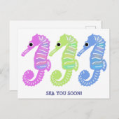 Kleurrijke Cartoon Seashorses Fish Custom Bericht Briefkaart (Voorkant / Achterkant)