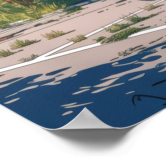 Kleurrijke Cartoon Style Illustratie Poster | Hoog (Hoek)