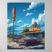 Kleurrijke Cartoon Style Illustratie Poster | Hoog (Voorkant)