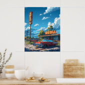 Kleurrijke Cartoon Style Illustratie Poster | Hoog (Keuken)