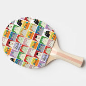 Kleurrijke Cartoon Tafeltennisbatje (Zijkant)