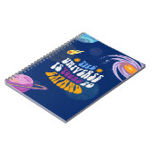 Kleurrijke Cartoon Universum Notitieboek Hoesje (Linkerzijde)