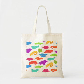 Kleurrijke cartoon verfstreken tote bag