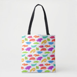 Kleurrijke cartoon verfstreken tote bag
