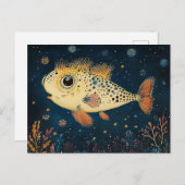 Kleurrijke Cartoon vis Briefkaart (Voorkant / Achterkant)