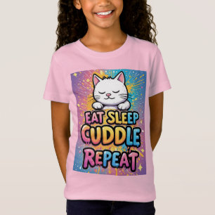 Kleurrijke Cartoonkat Met De Zin T-shirt