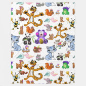 Kleurrijke Cartoons Fleece Deken (Voorkant)