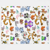 Kleurrijke Cartoons Fleece Deken (Voorkant (Horizontaal))