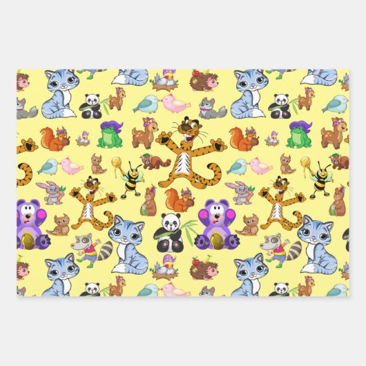 Kleurrijke Cartoons Inpakpapier Vel (Voorkant 2)