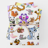 Kleurrijke Cartoons Inpakpapier Vel (In situ)