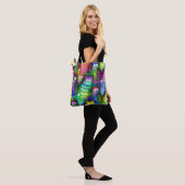 Kleurrijke Cartoons Tote Bag (Op model)