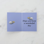 Kleurrijke cartoonvijver met ganzen en eenden kaart (Binnen)