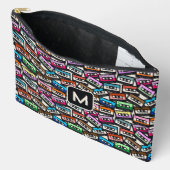 Kleurrijke Casette Tapes aangepaste monogram Etui (Open)