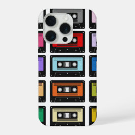 Kleurrijke Cassette Print Vintage Cassette Ta iPhone 15 Pro Case