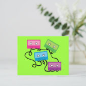 Kleurrijke Cassettebandjes Briefkaart (Staand voorkant)