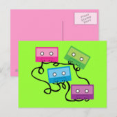 Kleurrijke Cassettebandjes Briefkaart (Voorkant / Achterkant)