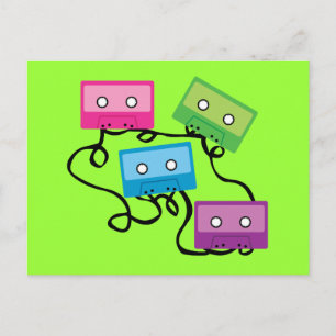 Kleurrijke Cassettebandjes Briefkaart