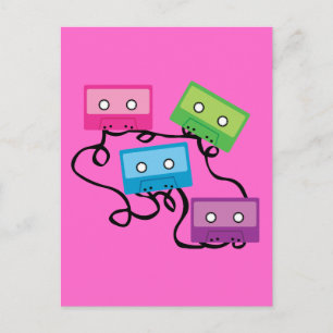 Kleurrijke Cassettebandjes Briefkaart