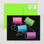 Kleurrijke Cassettebandjes Briefkaart (Voorkant / Achterkant)
