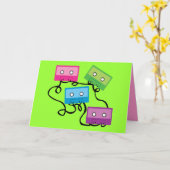 Kleurrijke Cassettebandjes Kaart (Gele Bloem)