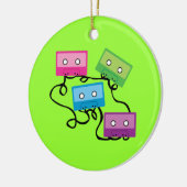 Kleurrijke Cassettebandjes Keramisch Ornament (Links)