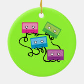 Kleurrijke Cassettebandjes Keramisch Ornament (Achterkant)