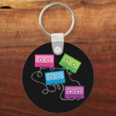 Kleurrijke Cassettebandjes Sleutelhanger (Voorkant)