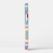 Kleurrijke cassettes, roze achtergrondpatroon. Case-Mate iPhone case (Achterkant / Rechts)
