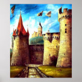 Kleurrijke Castle Courtyard met Poster van het dor (Voorkant)