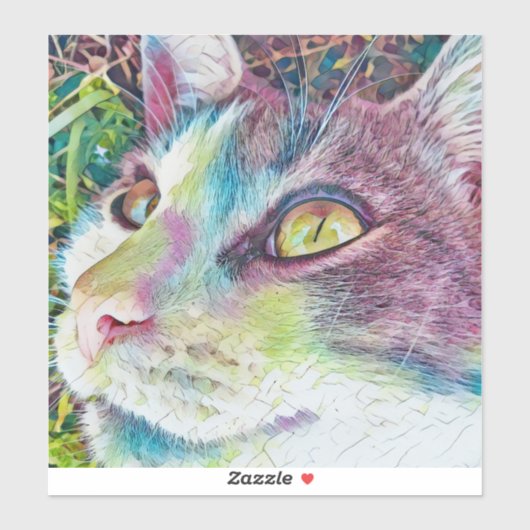 Kleurrijke Cat Art Cat Face Sticker (Vel)