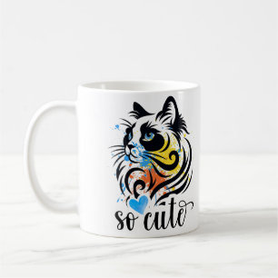 Kleurrijke Cat Art Mok - Zo Schattige koffiekopje