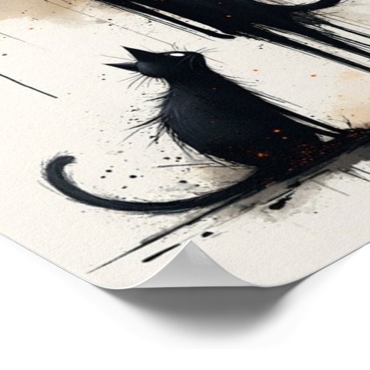 Kleurrijke Cat Art Poster (Hoek)