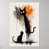Kleurrijke Cat Art Poster (Voorkant)
