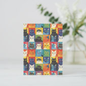 Kleurrijke Cat Collage Art Briefkaart (Staand voorkant)